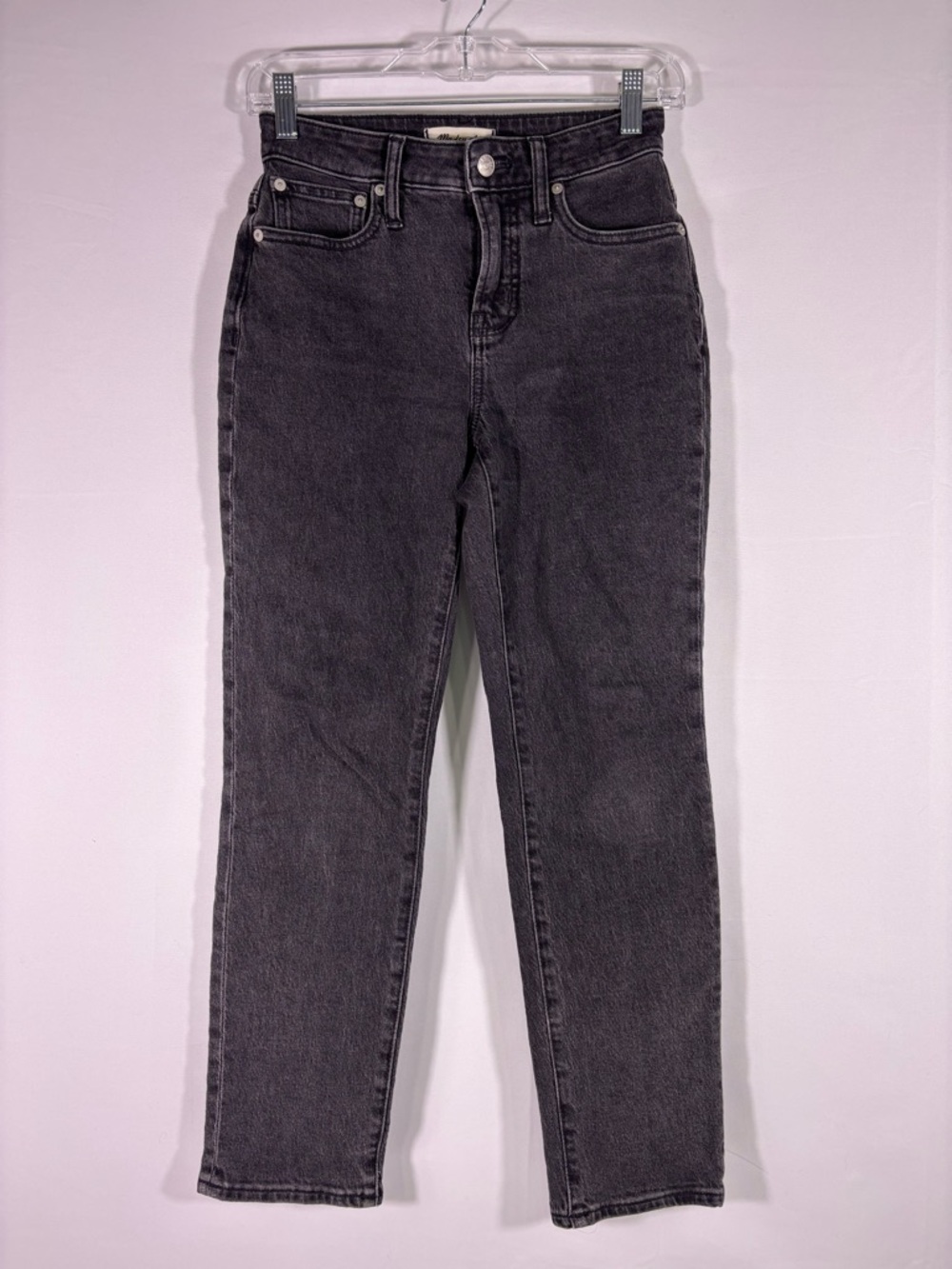 Madewell Curvy Perfect Vintage Jeans Black Washed High Rise Straight Size 23P